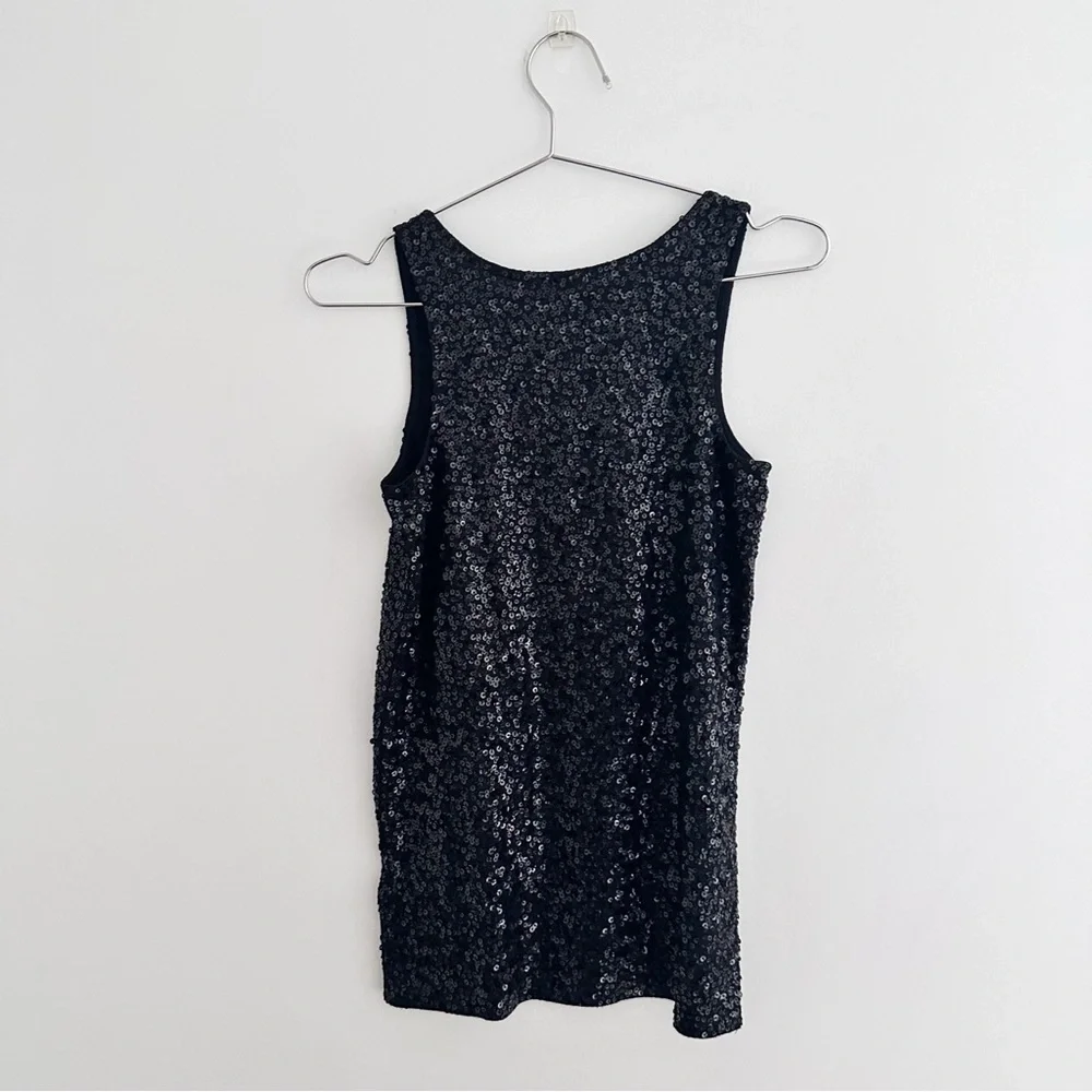 J.Crew Black Sequined Stretch Tank NWT